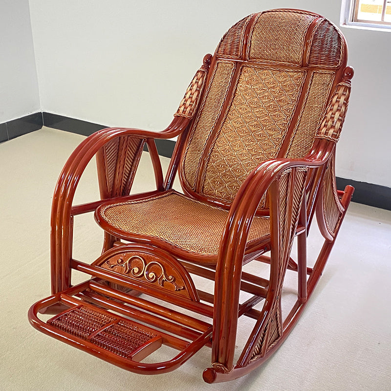Traditional Wicker Rocking Chair in Borwn Rocker Chair for Living Room