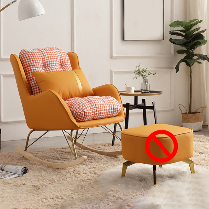 Modern Rocking Chair Metal Frame Doll Cotton Filling Spindle Rocker Chair