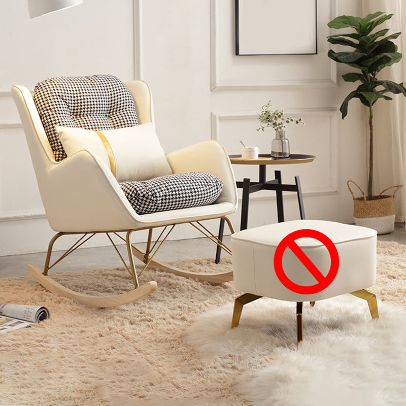Modern Rocking Chair Metal Frame Doll Cotton Filling Spindle Rocker Chair
