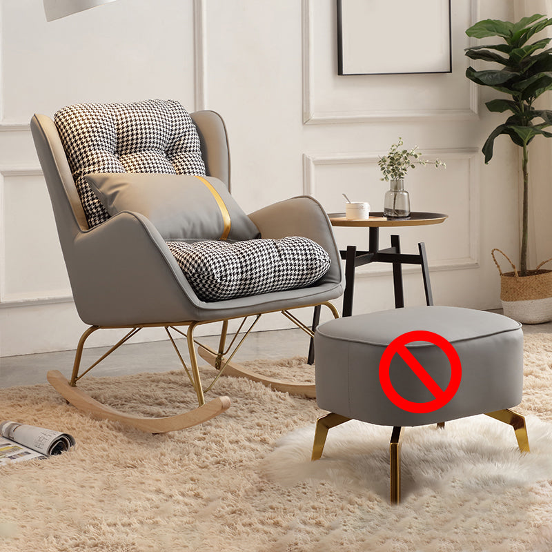 Modern Rocking Chair Metal Frame Doll Cotton Filling Spindle Rocker Chair
