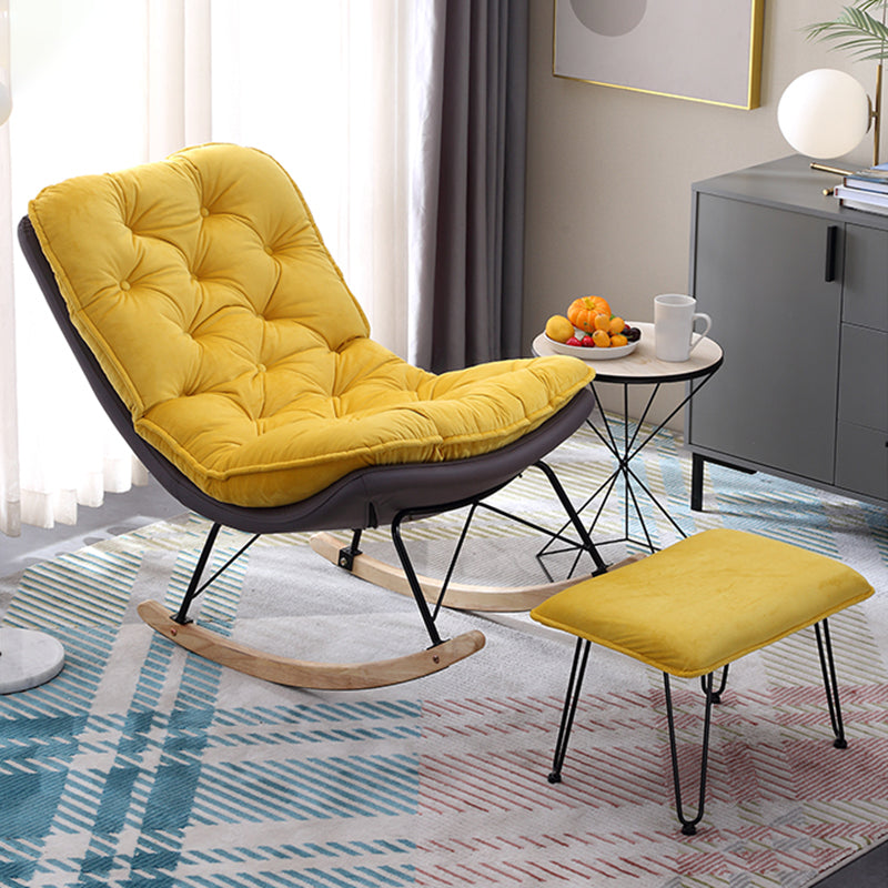 Modern Reclining Rocker Chair Upholstered Rocking Chair for Living Room