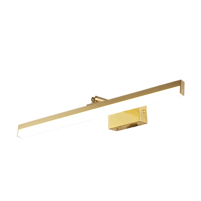 Linear Shade Metal Wall Sconce Modern Style 1-Light Mirror Wall Mount Light in Gold