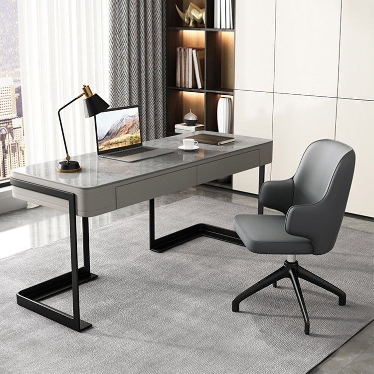 Modern Style 2-drawer Office Desk Sintered Stone Desk for Home