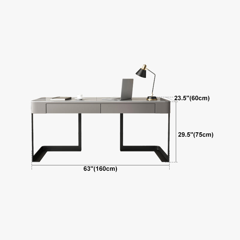 Modern Style 2-drawer Office Desk Sintered Stone Desk for Home