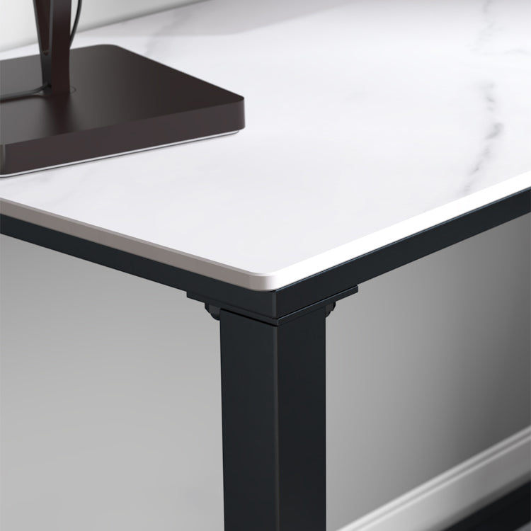 Modern Sintered Stone Corner Desk L-shape Desk without Shelf for Office