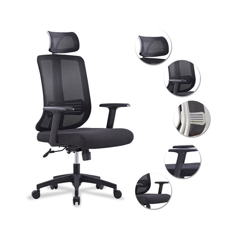 Contemporary Mesh Office Desk Chair High Back Black Office Chair with Arms