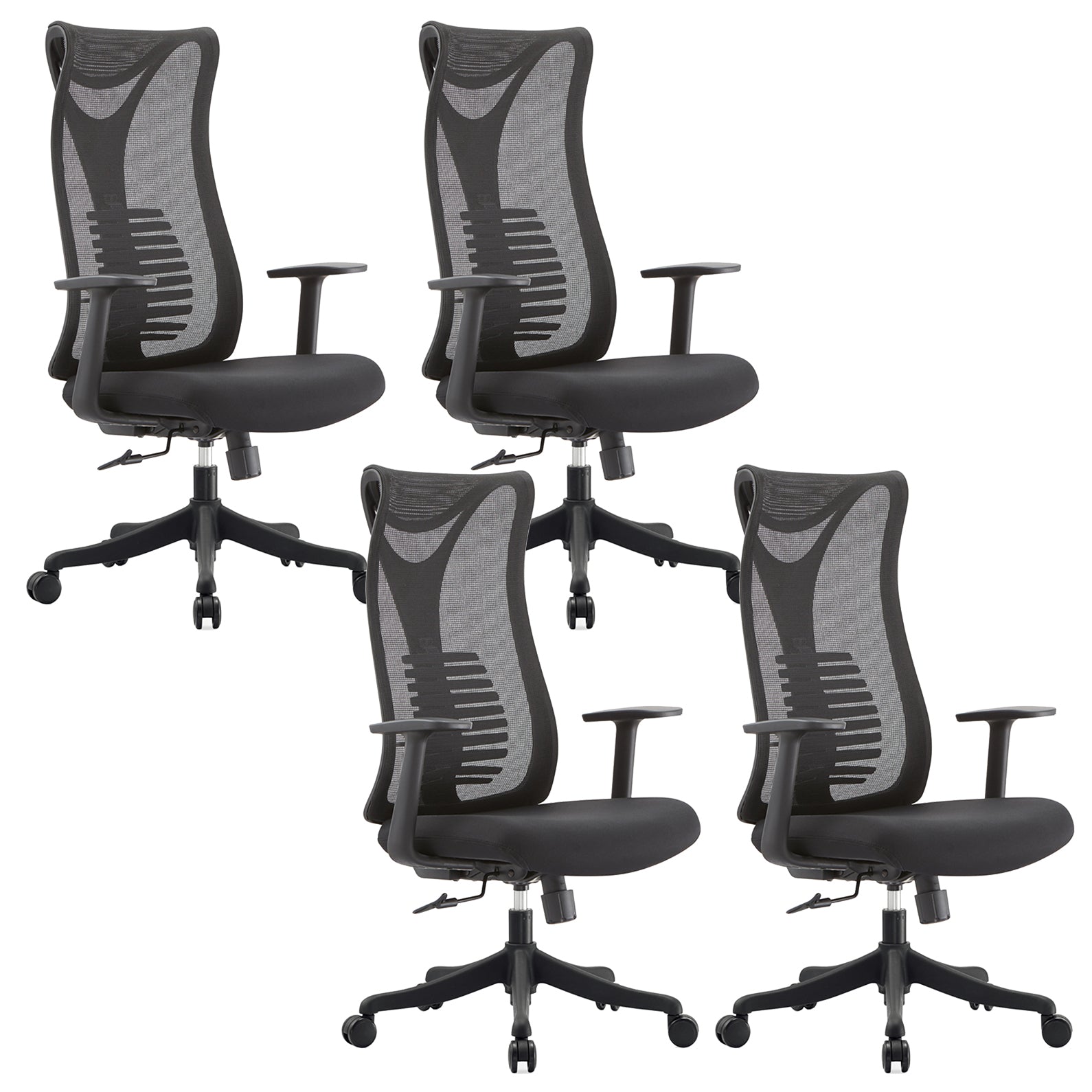 Contemporary Mesh Office Desk Chair High Back Black Office Chair with Arms