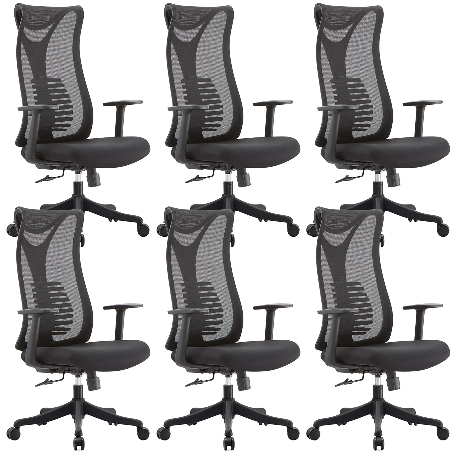 Contemporary Mesh Office Desk Chair High Back Black Office Chair with Arms