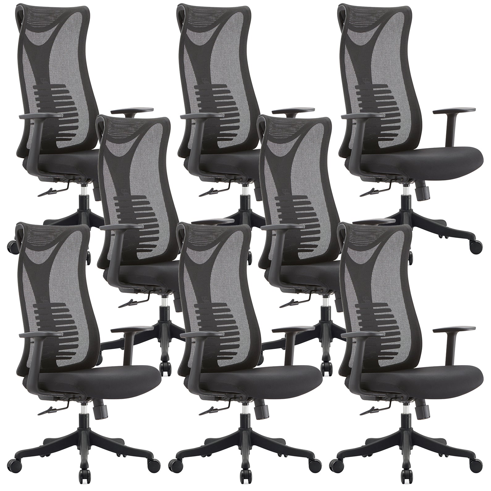 Contemporary Mesh Office Desk Chair High Back Black Office Chair with Arms