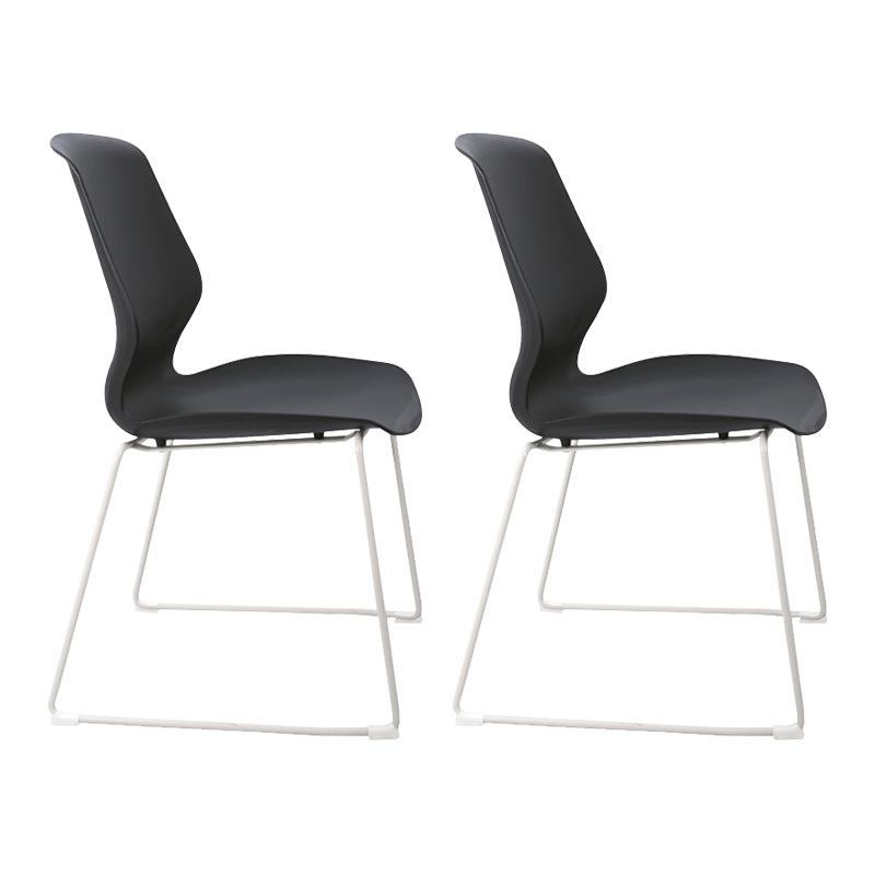 Modern Steel Office Chair Plastic Armless No Wheels Office Chair