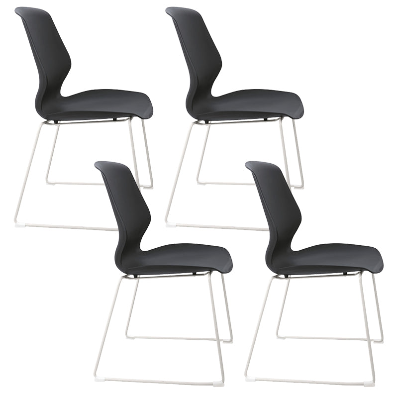 Modern Steel Office Chair Plastic Armless No Wheels Office Chair