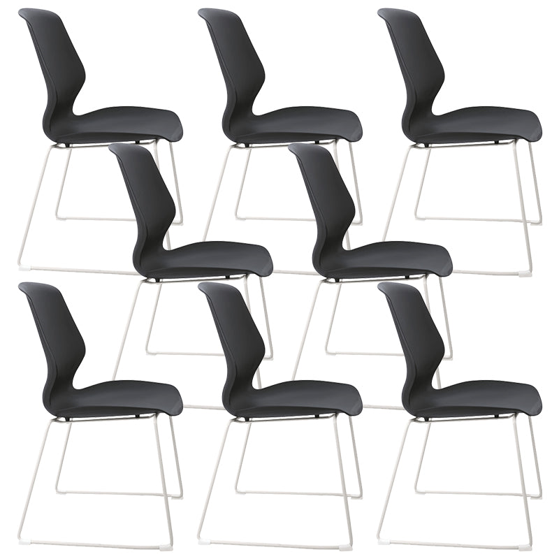 Modern Steel Office Chair Plastic Armless No Wheels Office Chair