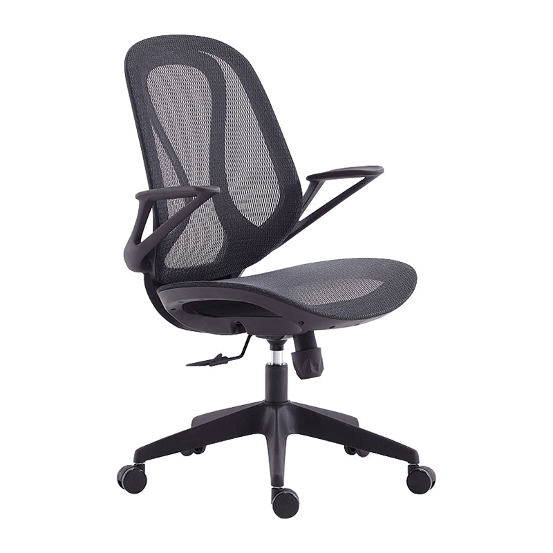 Contemporary Desk Chair Mesh Chair Mid-Back Chair with Wheels