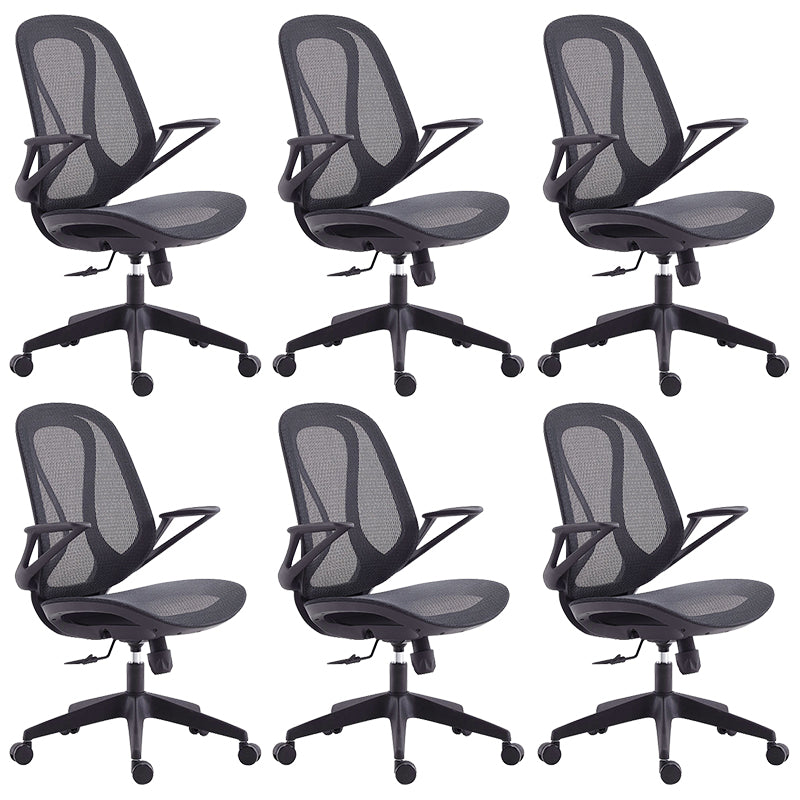 Contemporary Desk Chair Mesh Chair Mid-Back Chair with Wheels