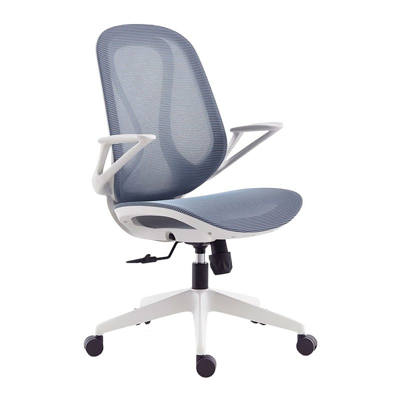 Contemporary Desk Chair Mesh Chair Mid-Back Chair with Wheels