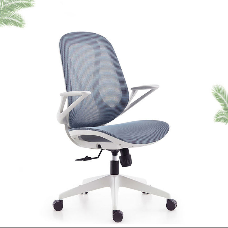 Contemporary Desk Chair Mesh Chair Mid-Back Chair with Wheels