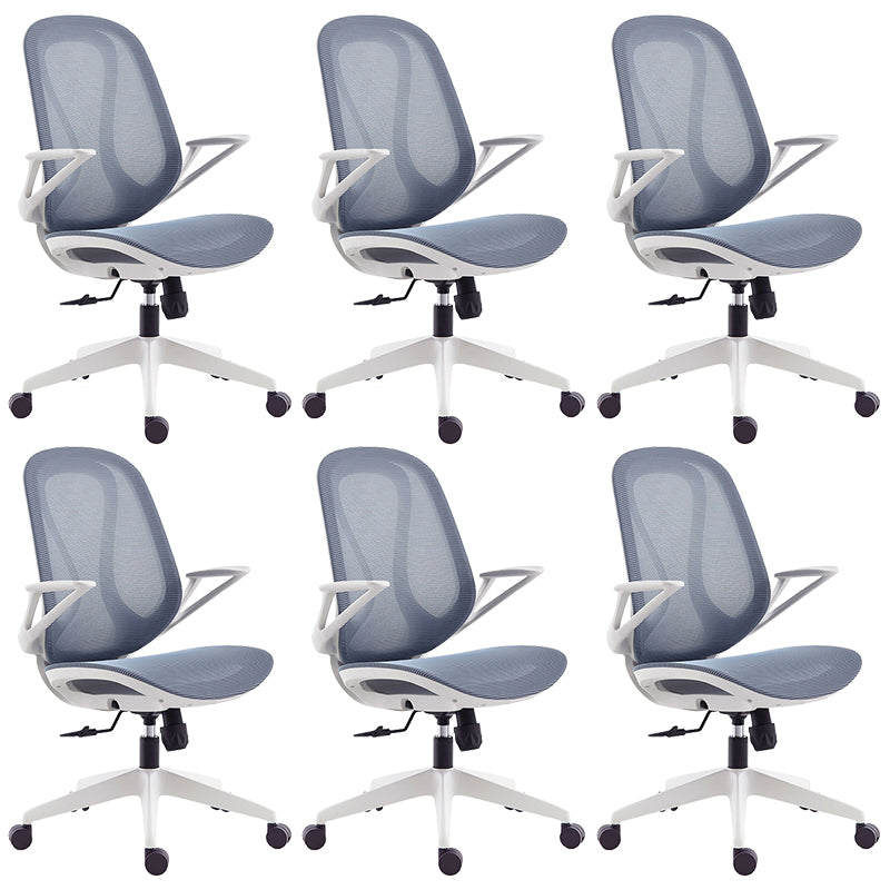 Contemporary Desk Chair Mesh Chair Mid-Back Chair with Wheels