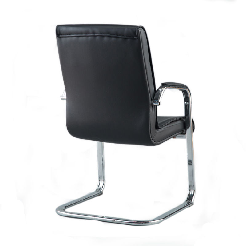 Faux Leather and Chrome Frame Desk Chair Padded Arms Office Chair