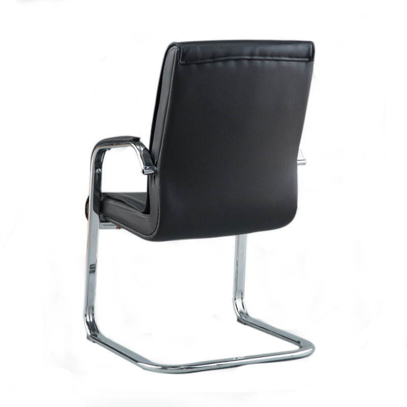 Faux Leather and Chrome Frame Desk Chair Padded Arms Office Chair