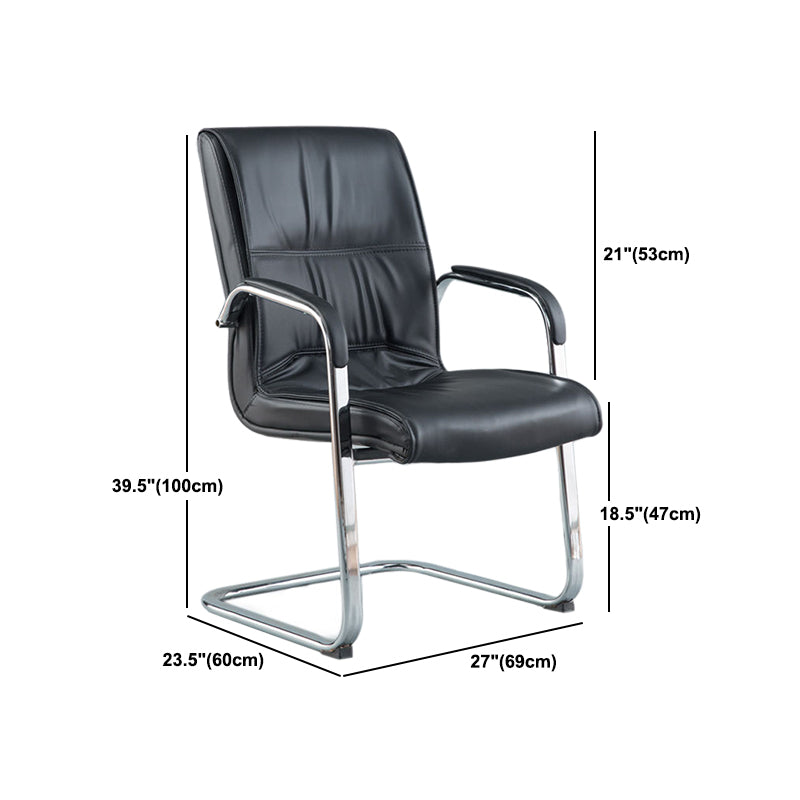 Faux Leather and Chrome Frame Desk Chair Padded Arms Office Chair