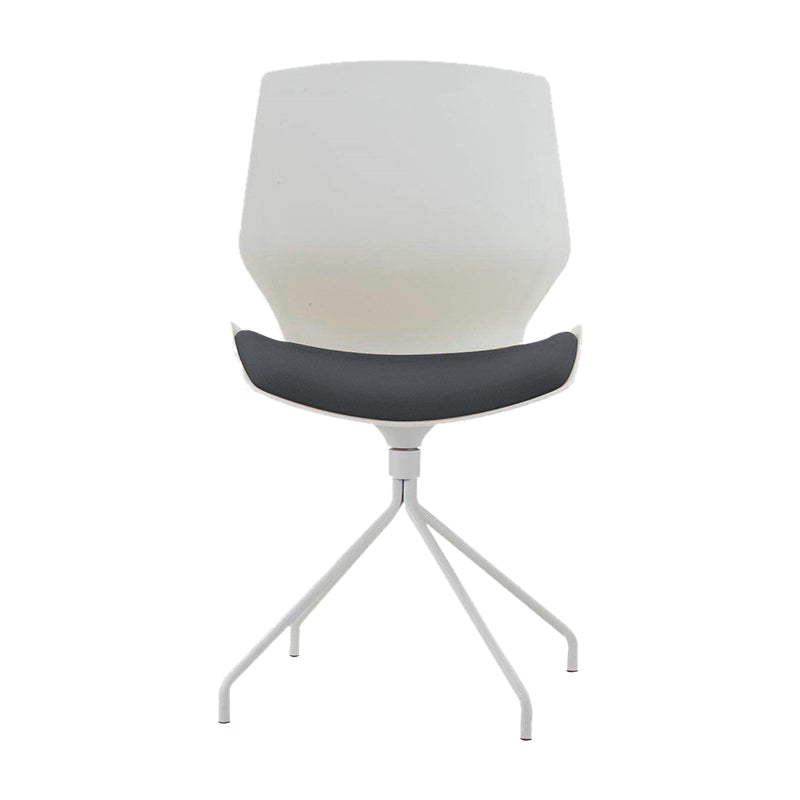 Modern No Wheels Desk Chair White Cotton Armless Office Chair