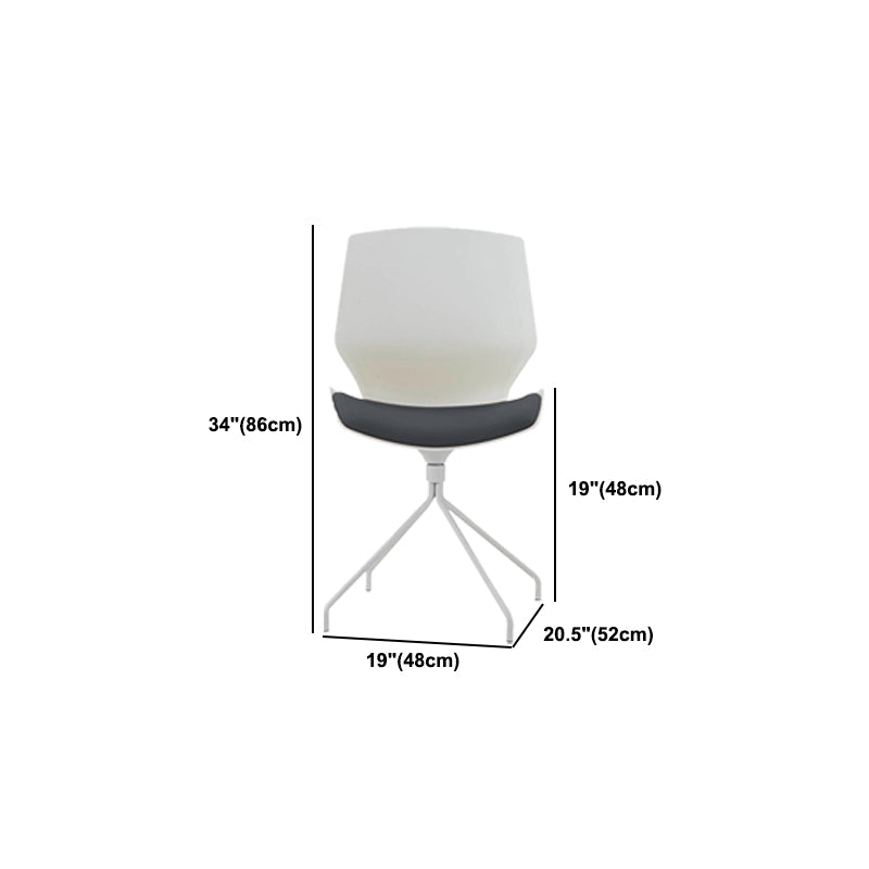 Modern No Wheels Desk Chair White Cotton Armless Office Chair