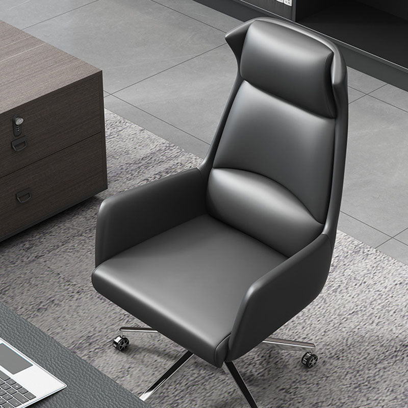 Modern Armless Managers Chair Height-adjustable Office Chair with Wheels