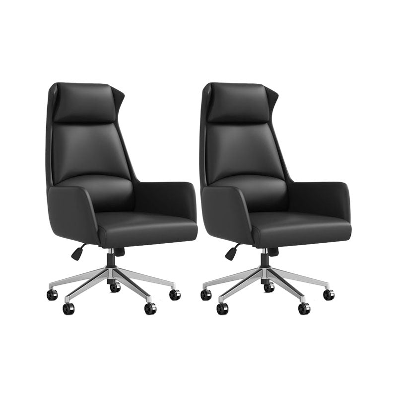 Modern Armless Managers Chair Height-adjustable Office Chair with Wheels