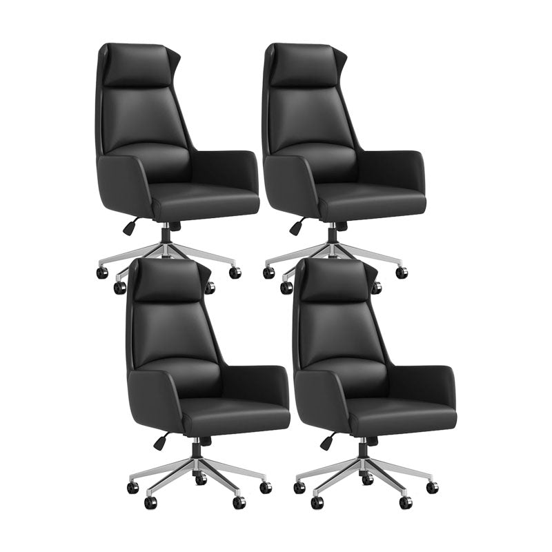 Modern Armless Managers Chair Height-adjustable Office Chair with Wheels