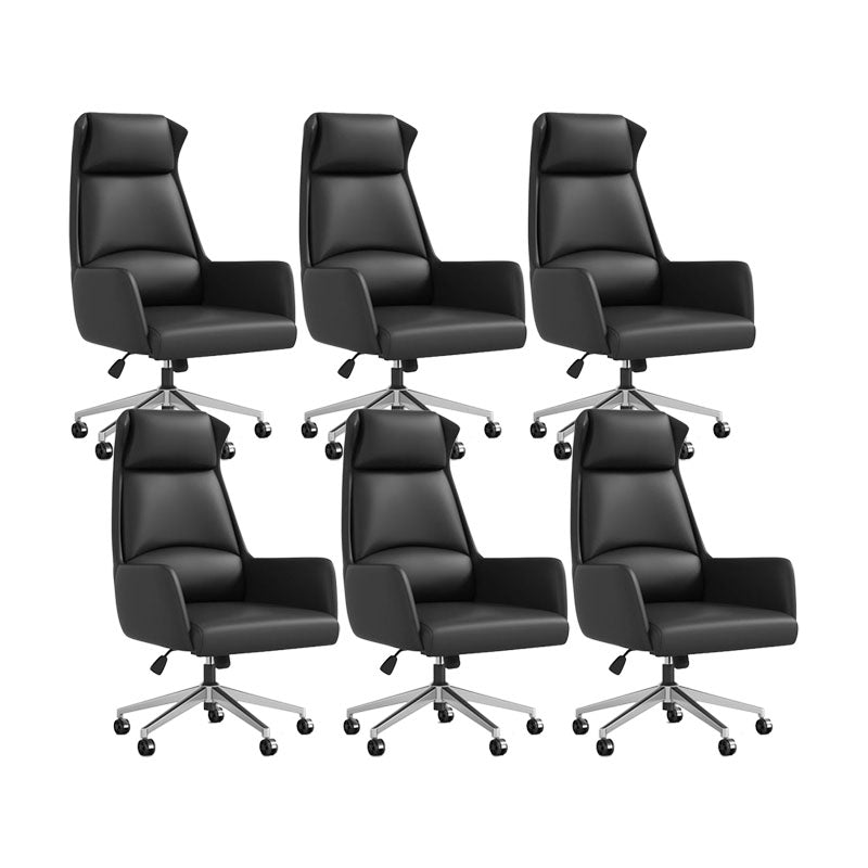 Modern Armless Managers Chair Height-adjustable Office Chair with Wheels