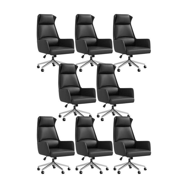 Modern Armless Managers Chair Height-adjustable Office Chair with Wheels