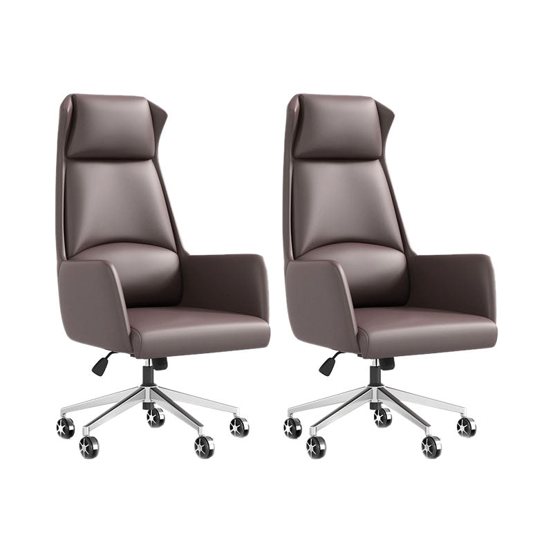 Modern Armless Managers Chair Height-adjustable Office Chair with Wheels