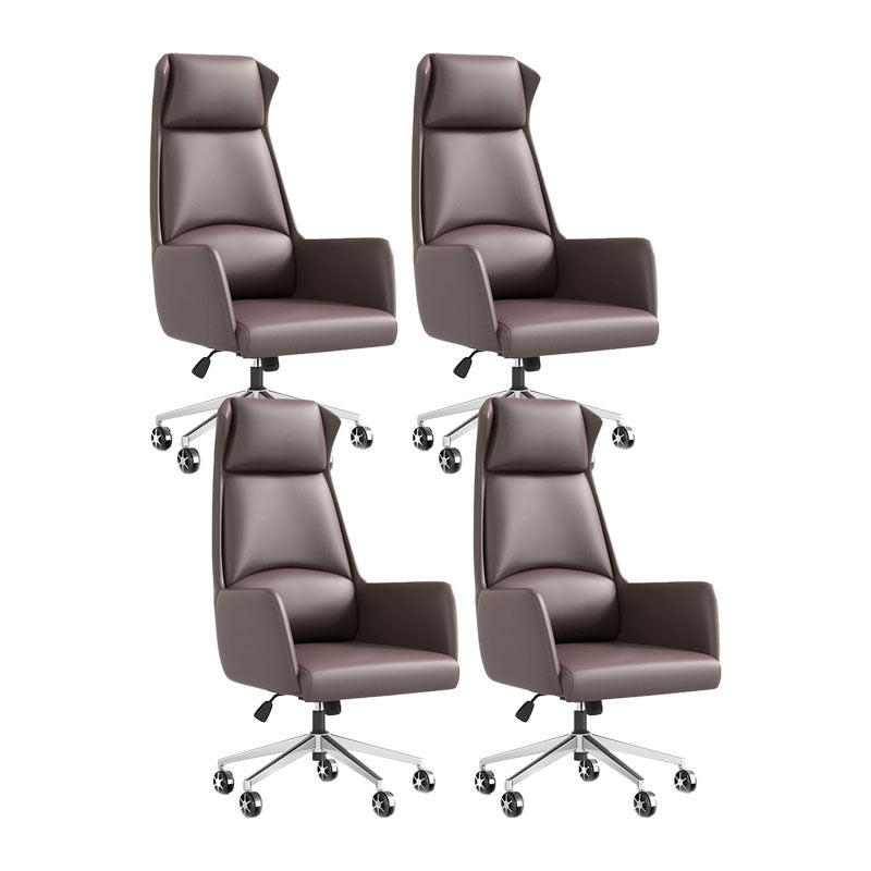 Modern Armless Managers Chair Height-adjustable Office Chair with Wheels