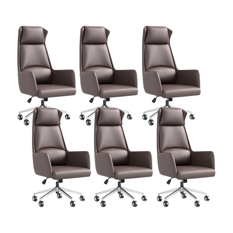 Modern Armless Managers Chair Height-adjustable Office Chair with Wheels