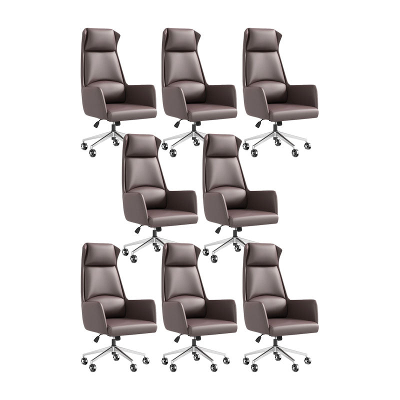 Modern Armless Managers Chair Height-adjustable Office Chair with Wheels