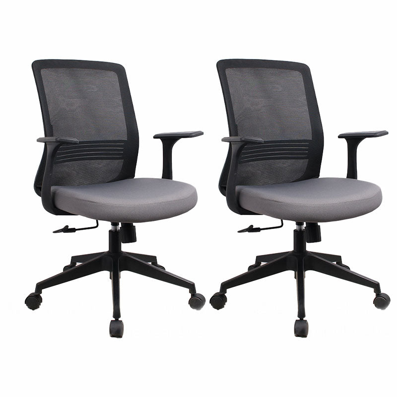 Modern Fixed Arms Black Chair Breathable AirGrid Height-adjustable Desk Chair