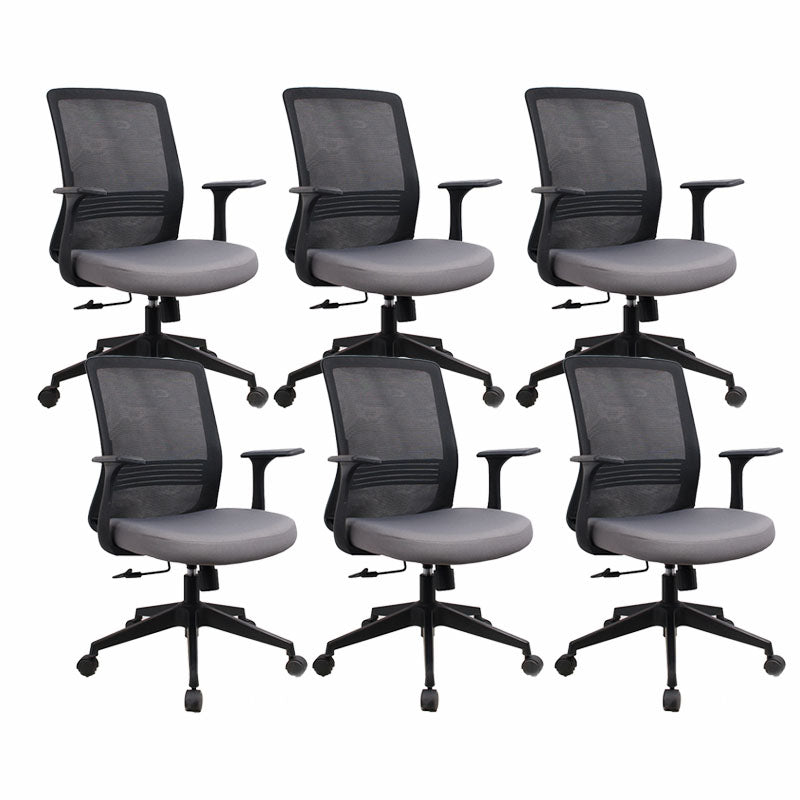 Modern Fixed Arms Black Chair Breathable AirGrid Height-adjustable Desk Chair