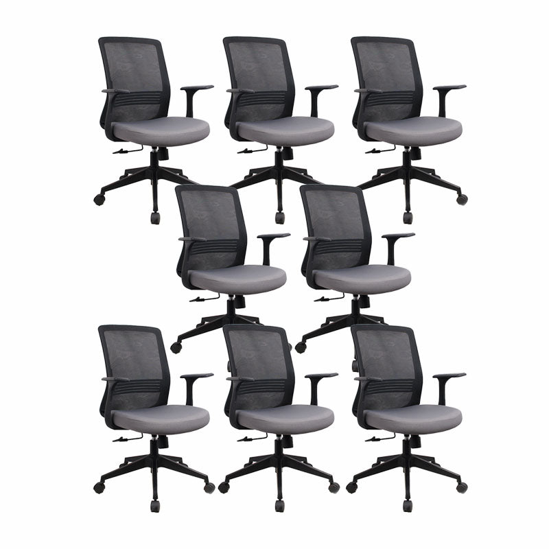 Modern Fixed Arms Black Chair Breathable AirGrid Height-adjustable Desk Chair