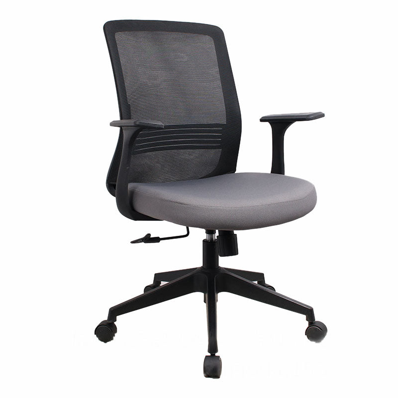 Modern Fixed Arms Black Chair Breathable AirGrid Height-adjustable Desk Chair