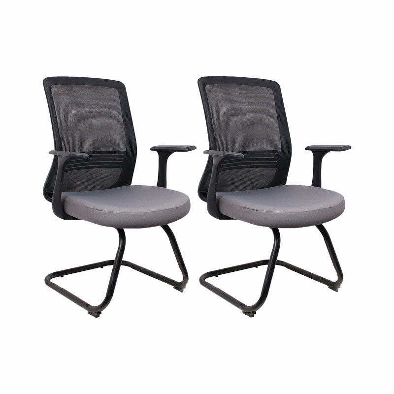 Modern Fixed Arms Black Chair Breathable AirGrid Height-adjustable Desk Chair