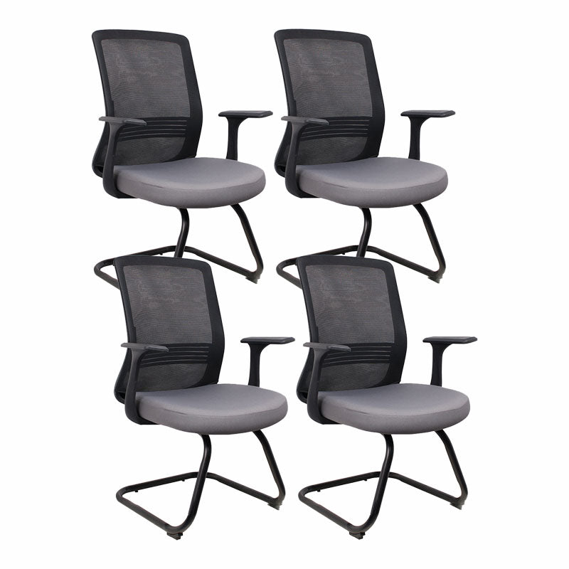 Modern Fixed Arms Black Chair Breathable AirGrid Height-adjustable Desk Chair