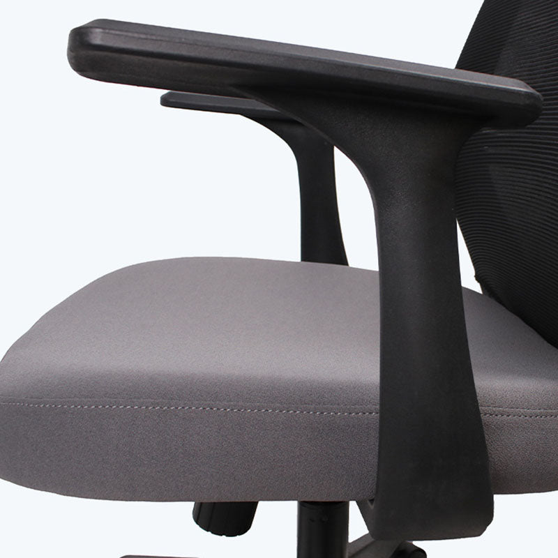 Modern Fixed Arms Black Chair Breathable AirGrid Height-adjustable Desk Chair