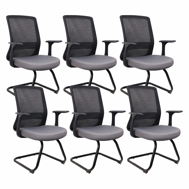 Modern Fixed Arms Black Chair Breathable AirGrid Height-adjustable Desk Chair