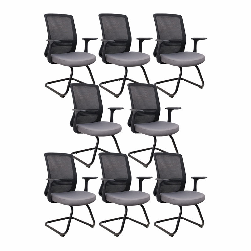 Modern Fixed Arms Black Chair Breathable AirGrid Height-adjustable Desk Chair