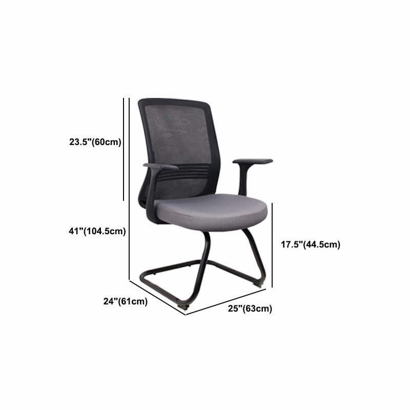 Modern Fixed Arms Black Chair Breathable AirGrid Height-adjustable Desk Chair