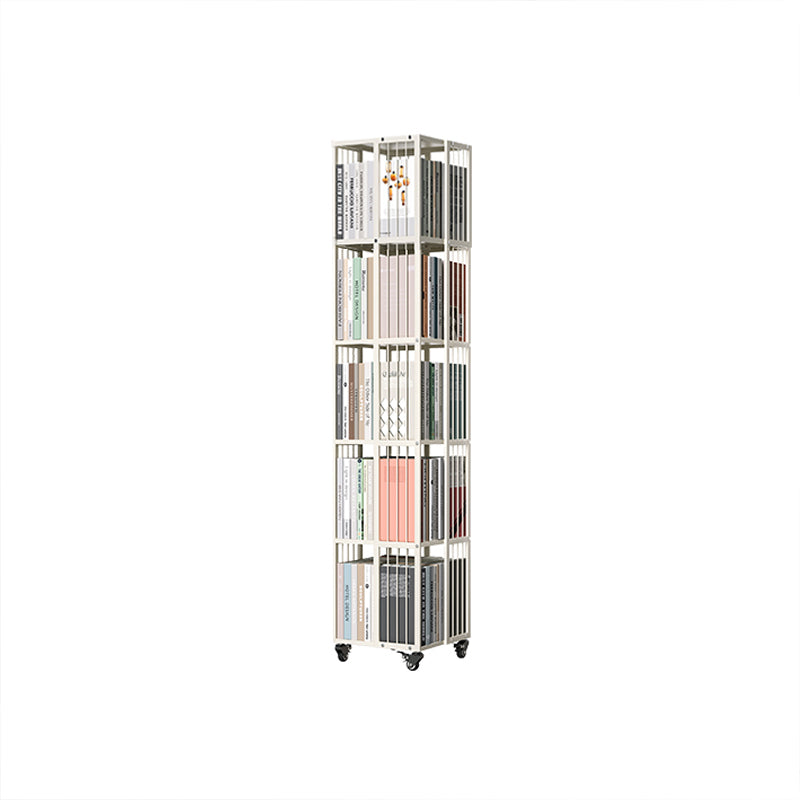 White Contemporary Geometric Book Shelf Metal Shelf Bookcase