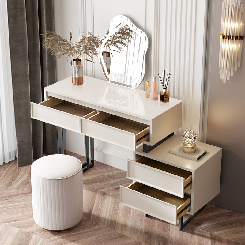 Contemporary Makeup Vanity Set 4 Drawer Vanity Dressing Table