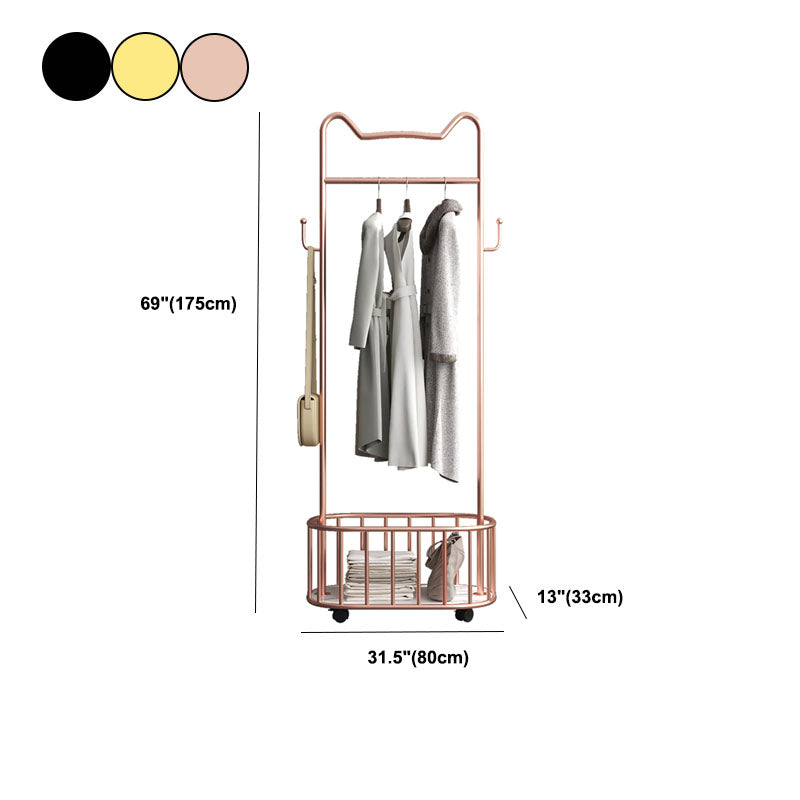 Contemporary Hall Stand Metal No Distressing Hooks Included Free Standing Rack Metal