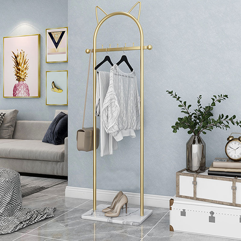 Contemporary Hall Stand Metal Hooks Included No Distressing Free Standing Rack Metal