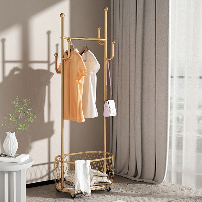 Glam Hall Stand Metal Shelving Hooks Included No Distressing Free Standing Rack Metal